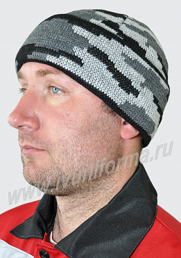 Шапка с отворотом вязанная арт. Р-12-01-ПРЖ