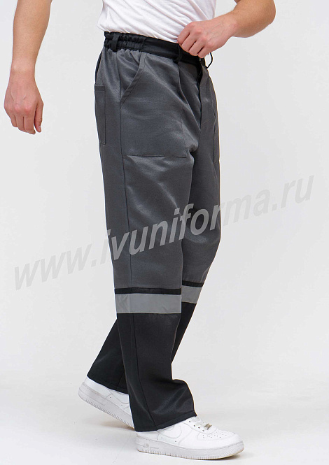 Брюки рабочие мужские с СОП арт. Р-07-190-ГР